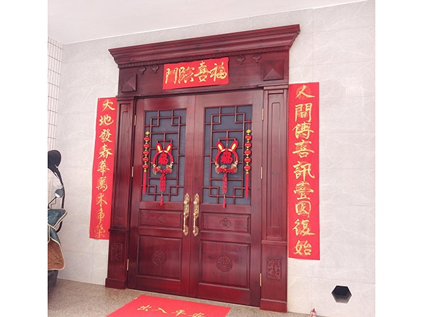 紅心杉帶紗窗大門(mén)